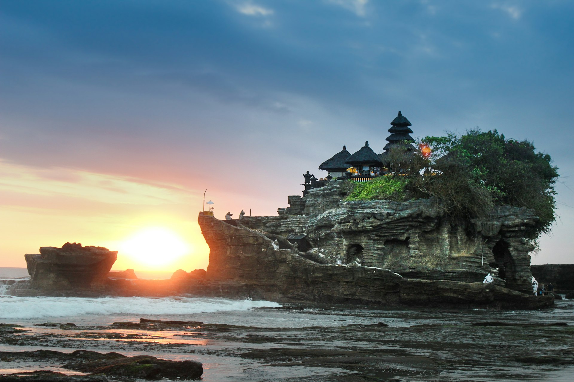Jimbaran Bay beach at sunset