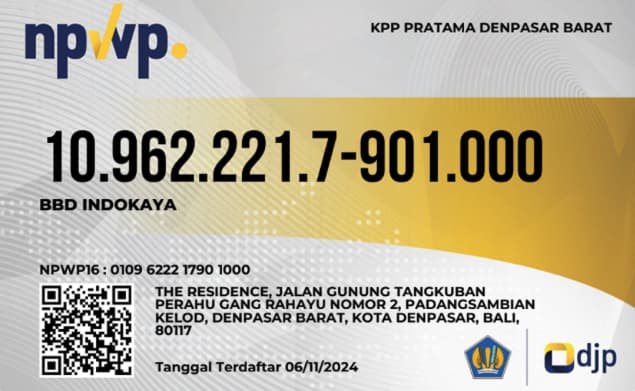 NPWP CV BBDINDOKAYA